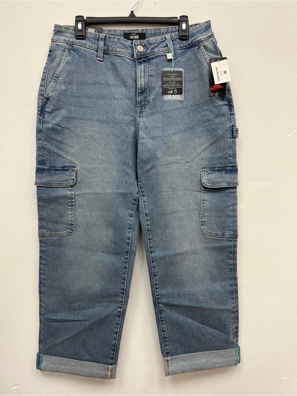 NWT LuLaRoe Light Blue Denim Cargo Pants